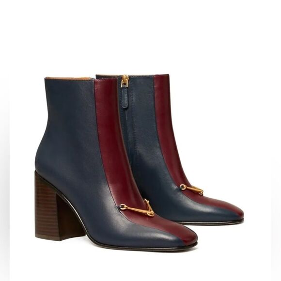 Tory Burch Equestrian Link Leather Ankle Bootie 85MM size 9M - Picture 1 of 7